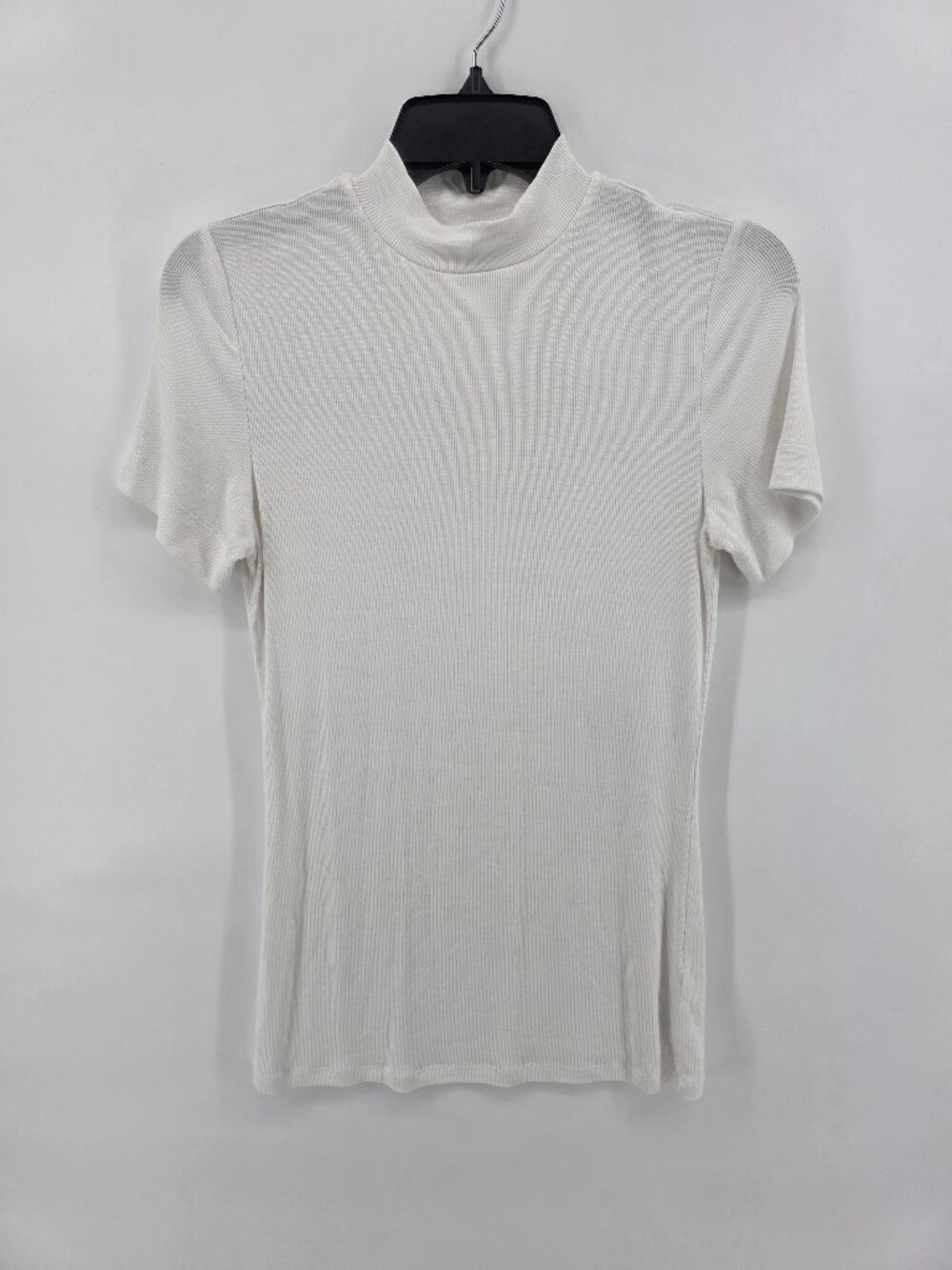Babaton Aritzia White Ribbed Mock Neck T-Shirt Size M